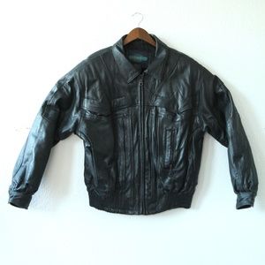 VTG Weekends Mens Leather Jacket Coat Medium